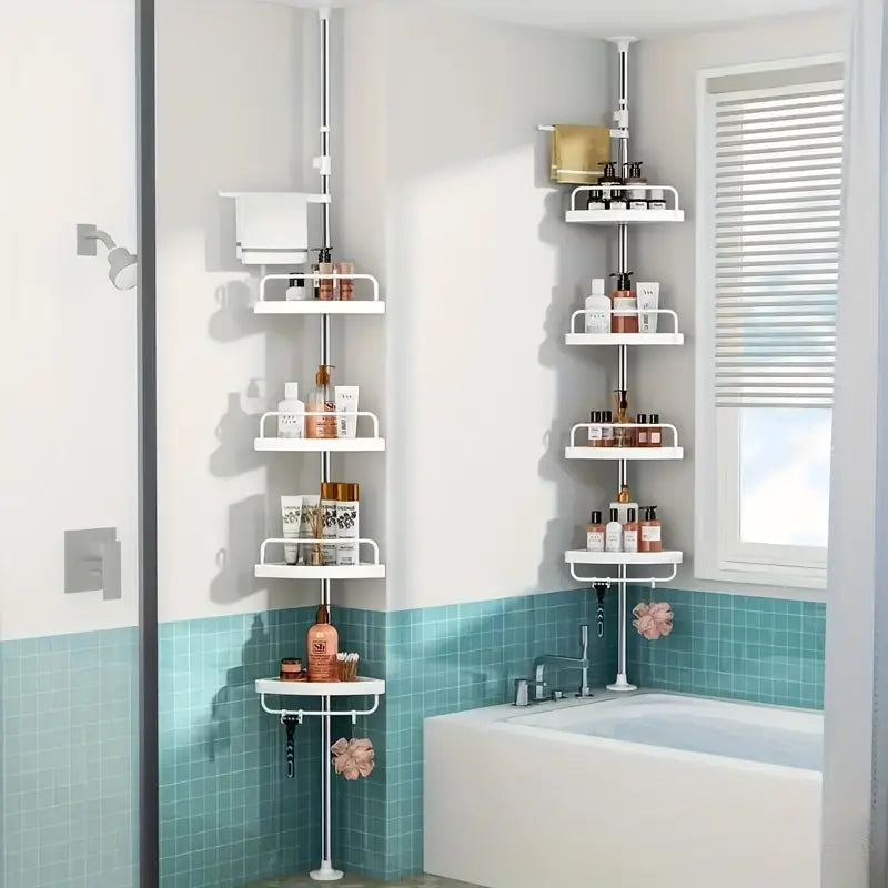 ESTANTERÍA EXTENSIBLE DE RINCÓN PARA BAÑO - (110-320cm)
