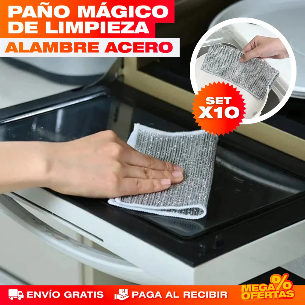 SET DE PAÑOS CON ACERO INOXIDABLE PARA COCINA - ULTRACLEAN™ paños de limpieza 10,
