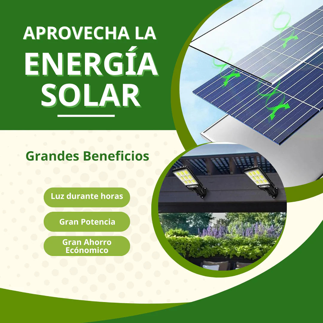 FAROLA SOLAR LED PORTÁTIL CON SENSOR Y MANDO A DISTANCIA