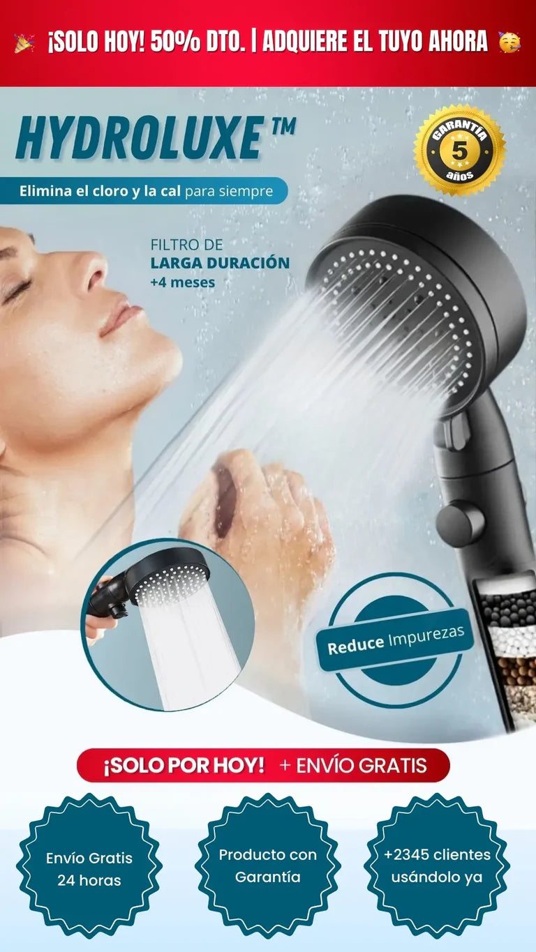Cabezal de ducha eliminador de impurezas - Hydroluxe