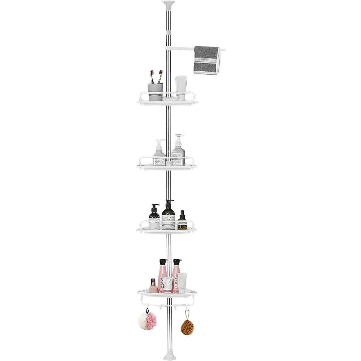 ESTANTERÍA EXTENSIBLE DE RINCÓN PARA BAÑO - (110-320cm)